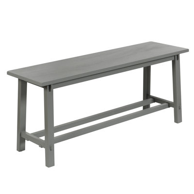Mabel Slatted Utility Bench - Stone Gray