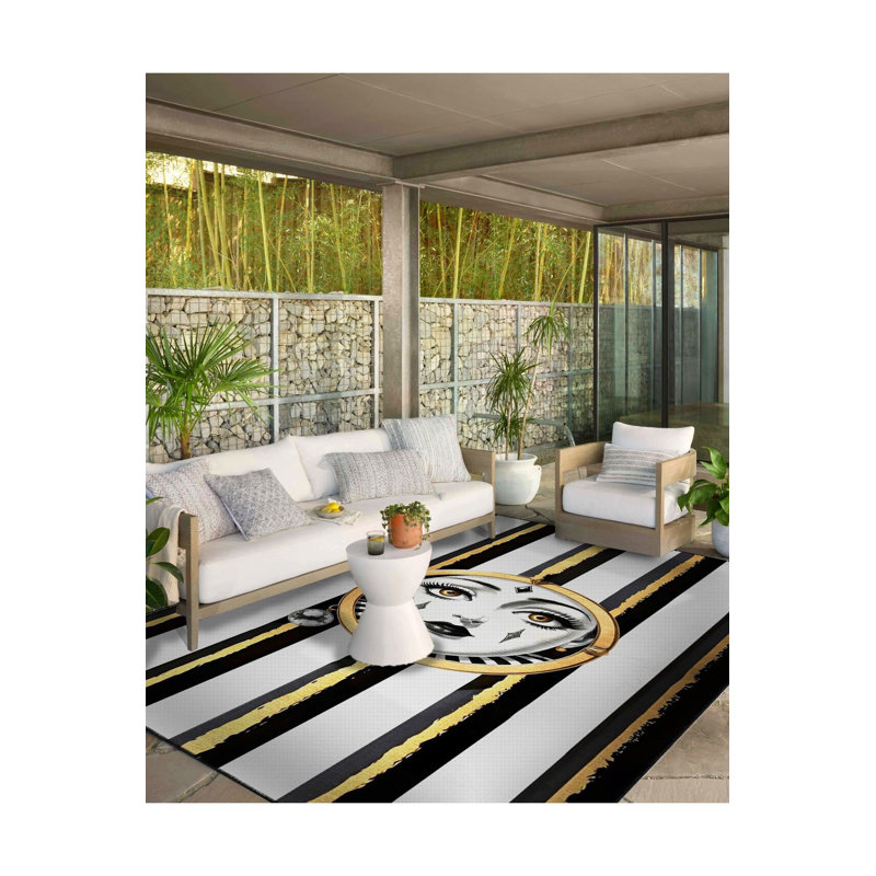 Tapis lavable noir, Sous-tapis rectangulaire de 3 pi 3 po x 9 pi 10 po