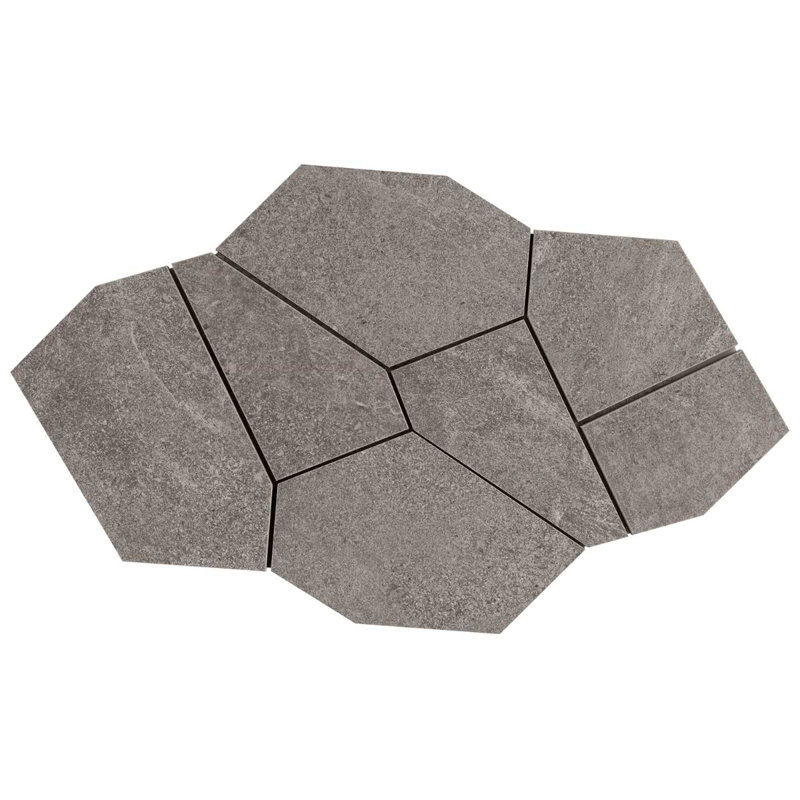 Era 12x20 Organic Pattern Matte Limestone Look Porcelain Mosaic Tile, Slate Gray