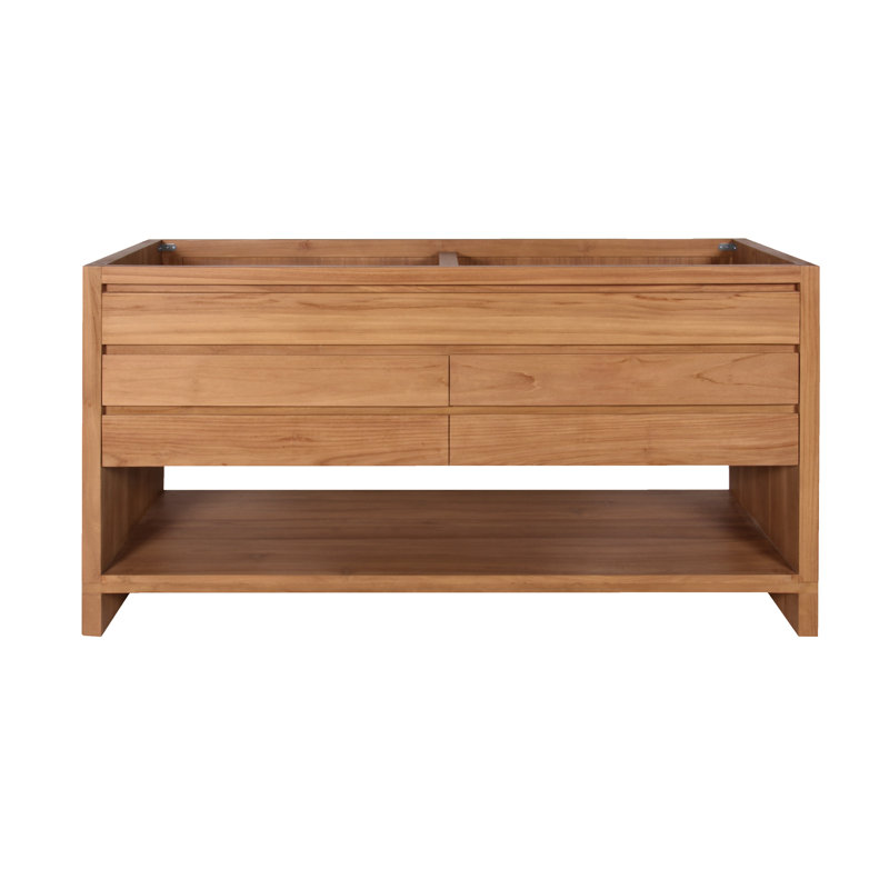Kai 60 In. Vanity Only In Brown Reclaimed Wood, Natural Teak
