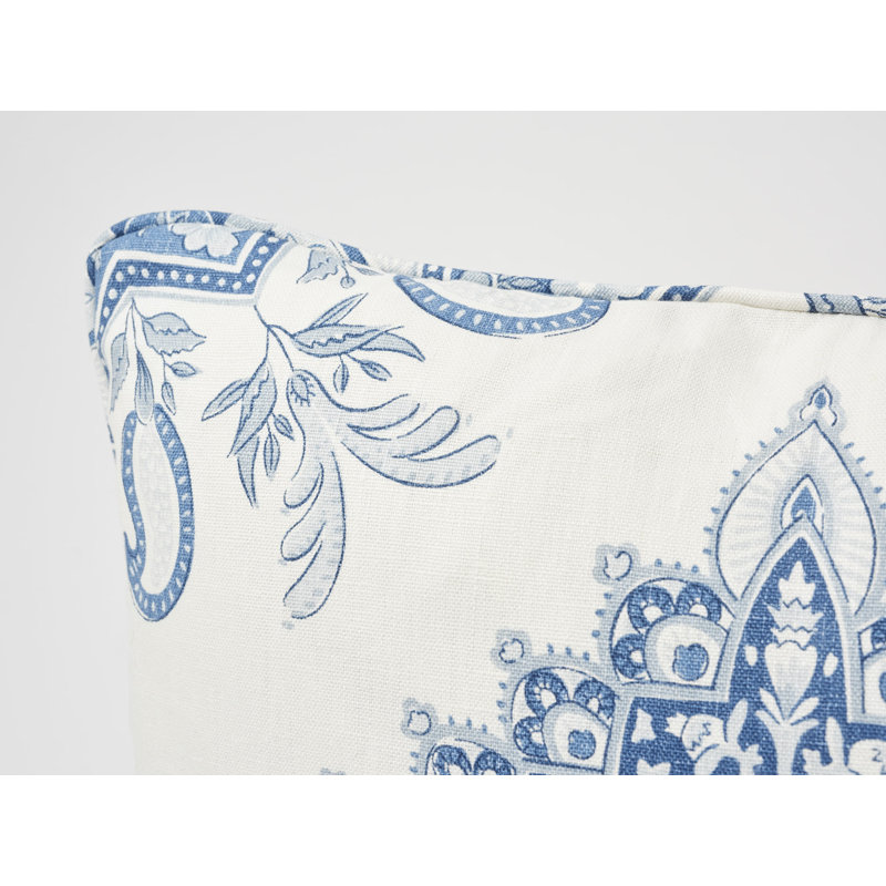 Schumacher x Mark D. Sikes Montecito Medallion Pillow, Indigo, 20" x 20"