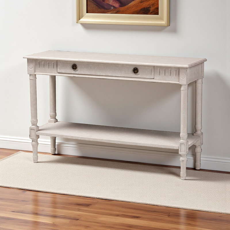 Dashayla Console Table, 1-Drawers, 1-Shelves, Whitewash 29.10'' H X 47.24'' W X 13.78'' D