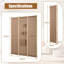 120cm W x 170cm H 4 - Panel Solid Wood Folding Room Divider