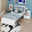 Lit plateforme double Camille avec table de chevet-305569804