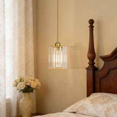1-Light Modern Minimalist Art Deco Single Glass Pendant Light