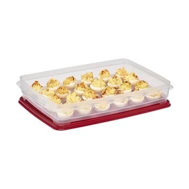Rubbermaid Deviled Egg Keeper Tray Food Storage Container Hold 20 Jumbo Eggs  Red