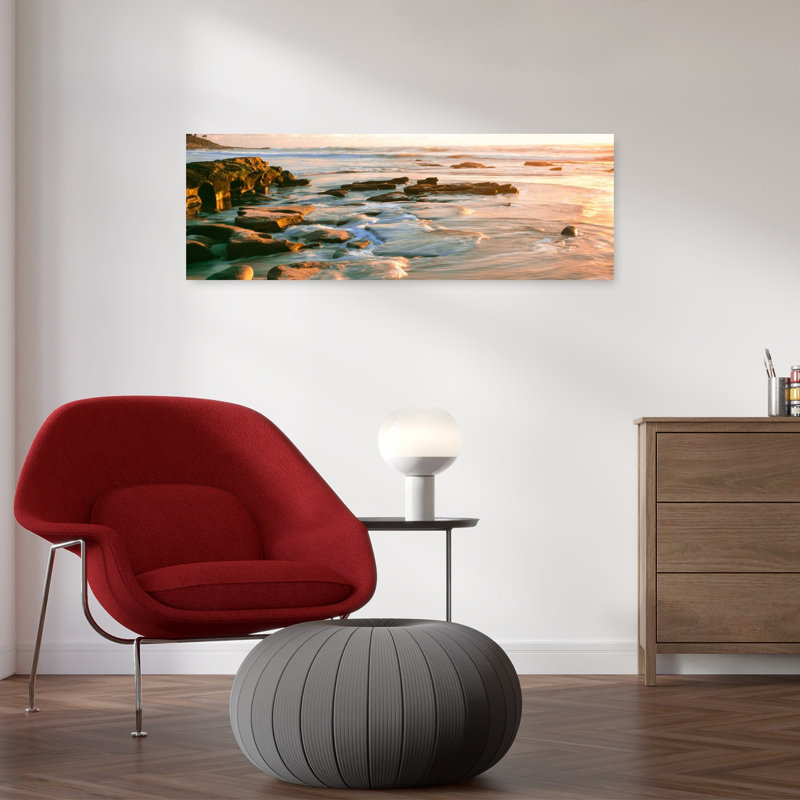 Rock formations at Windansea Beach La Jolla San Diego California USA 1 Piece Wrapped Canvas Panoramic Wall Art