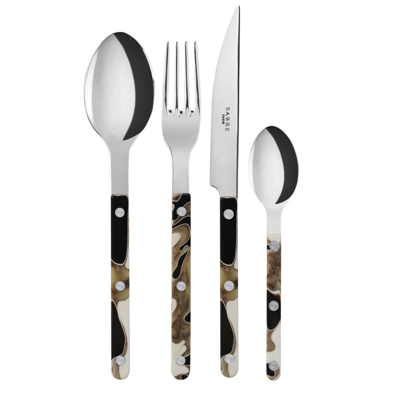 Sabre Paris - 24 Pieces Cutlery Set Bistrot Dune, Black