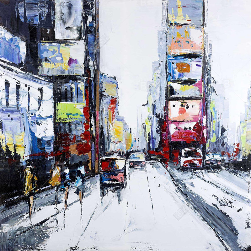 Time square - 26"x26" Throw pillow cover - Poly twill - Print on demand