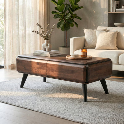 Rozella Solid Wood 2-Drawer Coffee Table