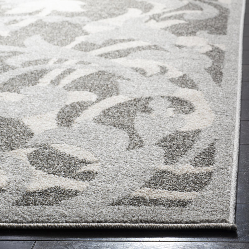 Ammundsen Floral Grey/Light Grey Area Rug, Runner 2'3" x 7'