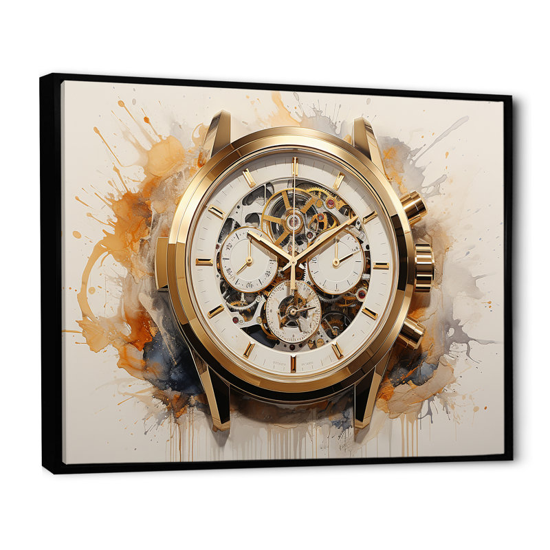 Minimalisme montre de luxe II sur toile, H 12 po x l 20 po x P 1 po, Cadre flottant noir