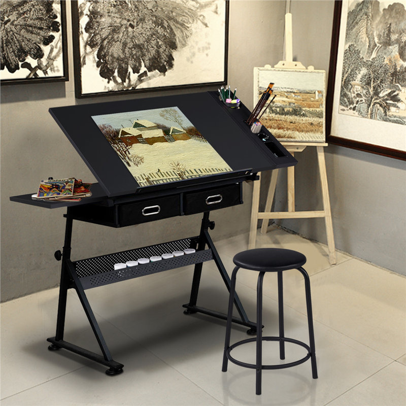 Rectangle Height Adjustable 158.5cm L Training Table, Black
