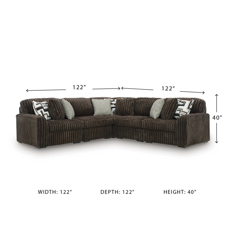 Canapé modulaire 5 pièces Irie, Brown Polyester