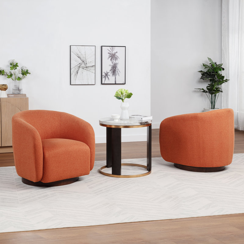 Fauteuil demi-tonneau pivotant Bennett, Gris clair