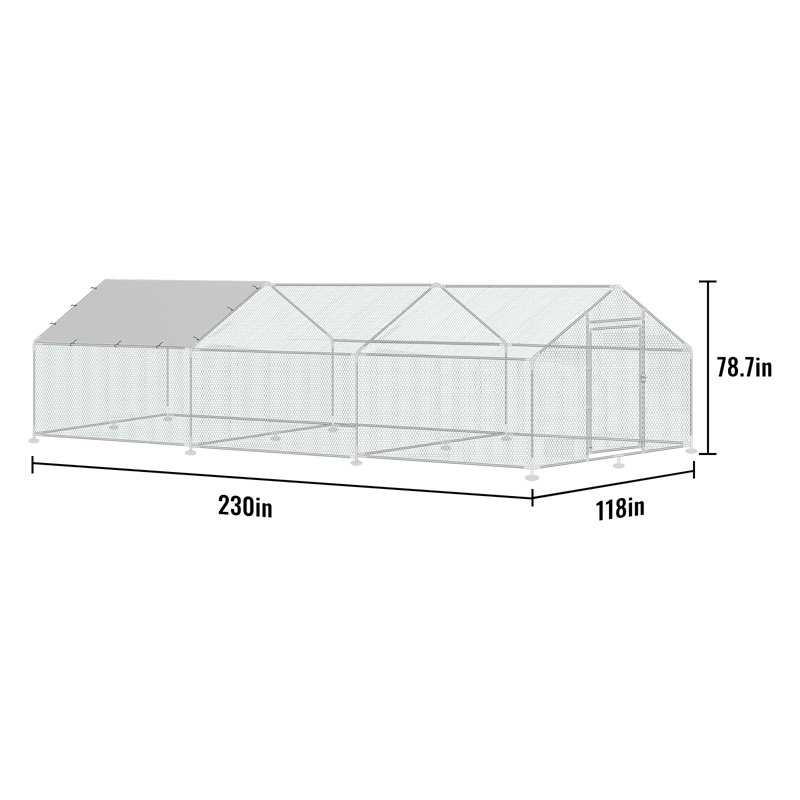Fullard 188 pieds carrés marche dans un poulailler pour un maximum de 18 poulets