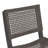 41.75" Outdoor Folding Acacia Wood Barstools With PE Rattan Backrest And Seat, Dark Grey Finish (Set Of 2)