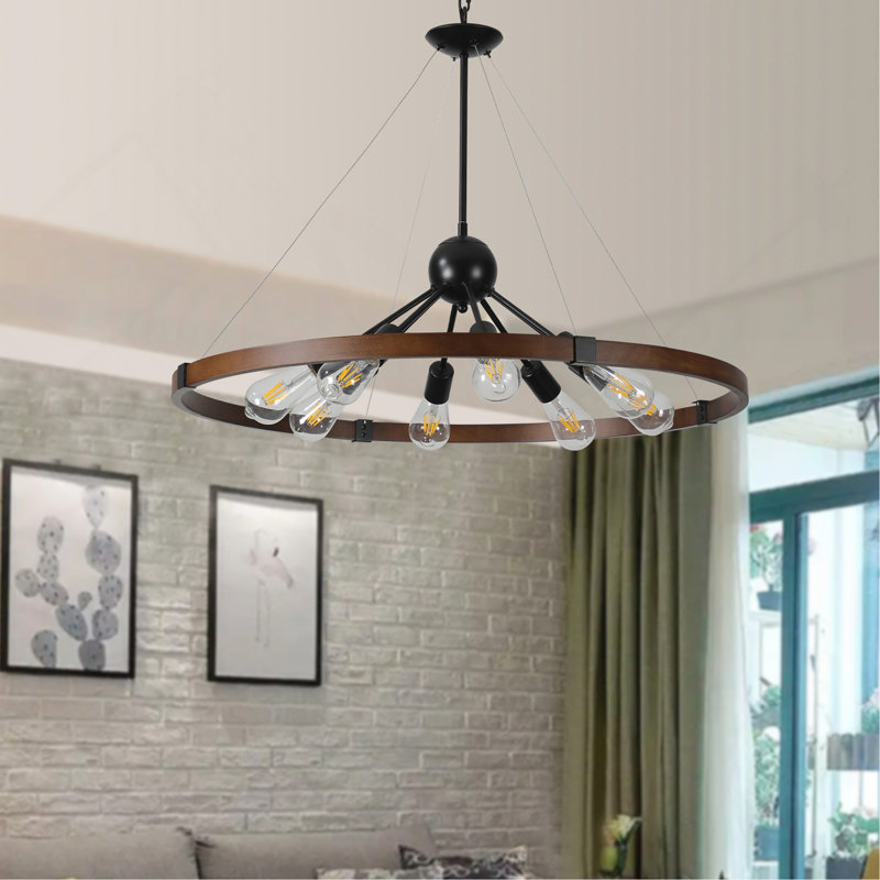 32" Rustic Industrial Chandelier