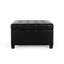 Rangement en similicuir avec couvercle à fermeture en douceur et capitonnage à boutons - l 30,88 po x P 18 po noir élégant
