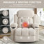 Canapé inclinable et chauffant inclinable, avec port USB et 2 porte-gobelets dans les poches latérales (BEIGE)-108616542