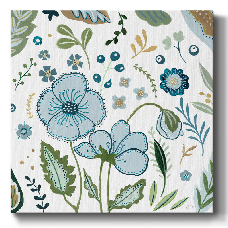 Fantaisie fleurs populaires III, H 40 po x l 40 po x P 1,5 po