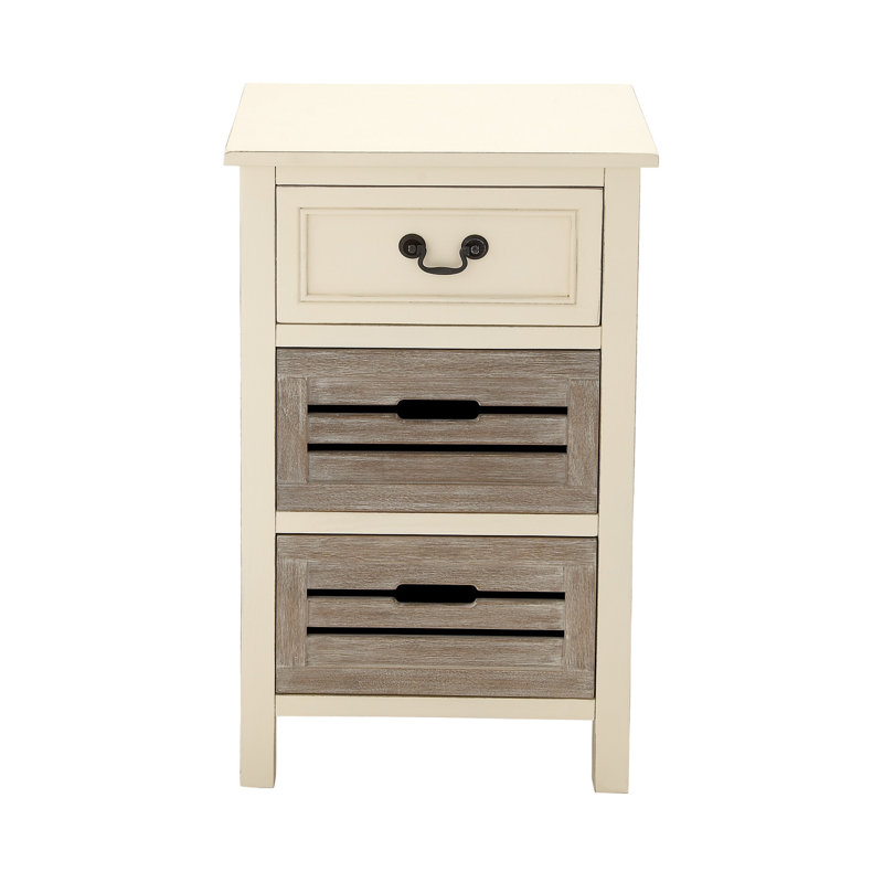 Dall 17'' W Solid Wood Nightstand, Cream