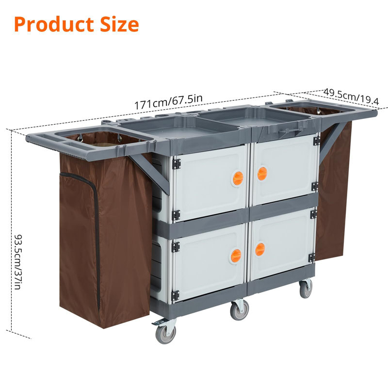 Janitorial Cart with 4 Cabinet