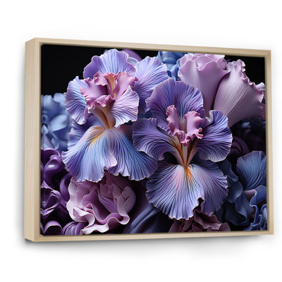 «Midnight Purple Irises Serenity Unveilé I», reproduction sur toile