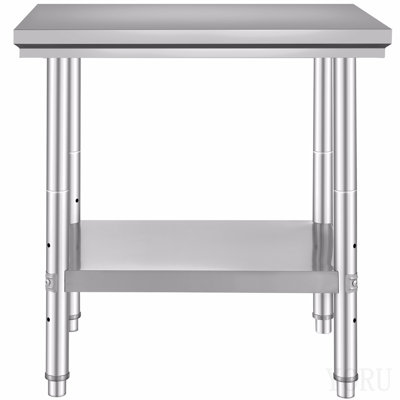 Stainless Steel Prep Table, 24 X 30 X 31 Inch, 700 Lbs Load Capacity, Heavy Duty Metal Worktable With 3 Adjustable Height Levels, Commercial Workstation For Kitchen Garage Restaurant Backyard