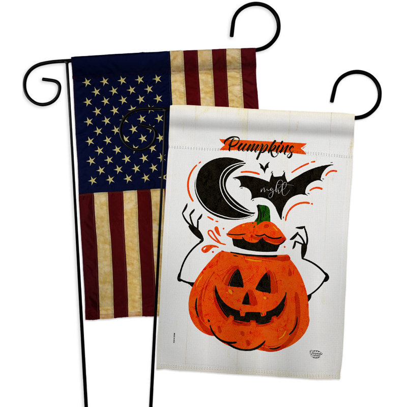 Double Sided 18.5'' H x 13'' W Polyester Halloween Garden Flag