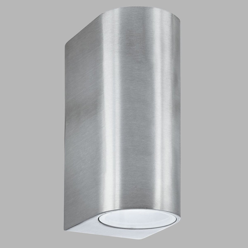 Amelia Powder Coated Finish 2 - Bulb 15cm H Outdoor Armed Sconce, Silver