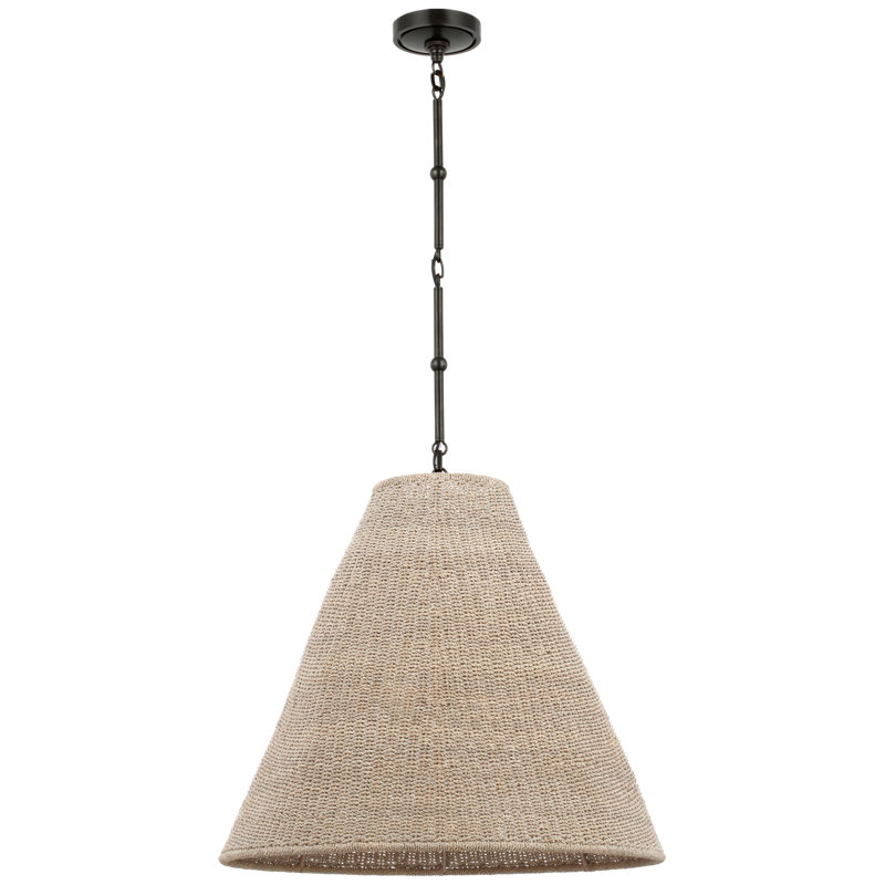 Goodman Pendant by Thomas O'Brien, 22.75" H x 24" W x 24" D, Bronze, Ash