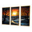 Coucher de soleil dans la forêt d'hiver de Noël - ensemble de décoration murale paysage abstrait-365128797-365128799