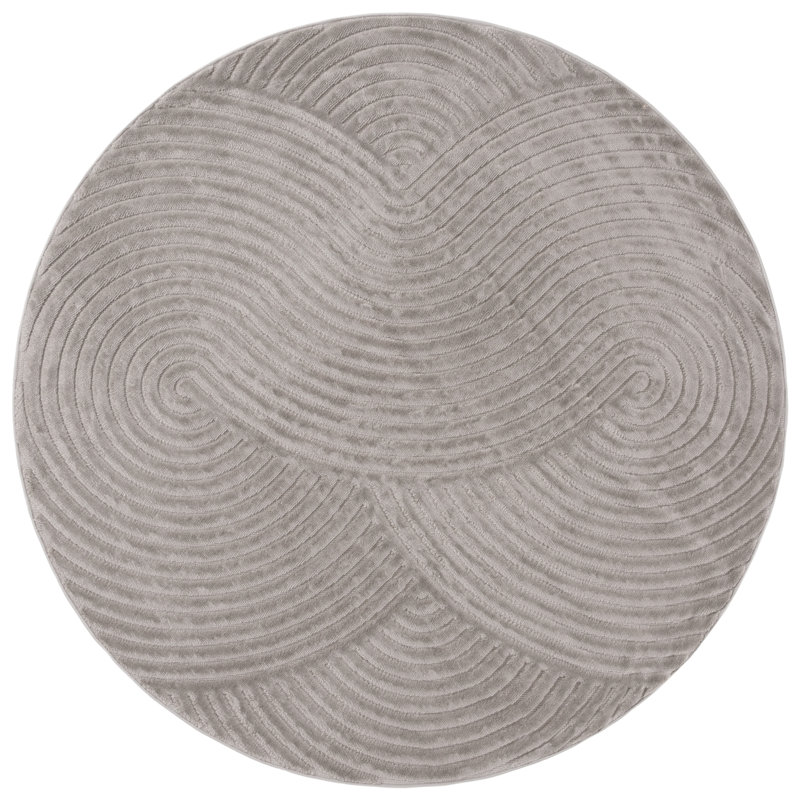 Soniea Performance Striped Rug, Round 6'7"