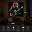 Britwall LED Wall Art Lion with Guitar Illuminated Canvas 83x83cm with UK Plug & ON Off Switch