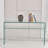 Glass Console Table, Transparent Tempered  Glass Console Table With Rounded Edges Desks, Sofa Table