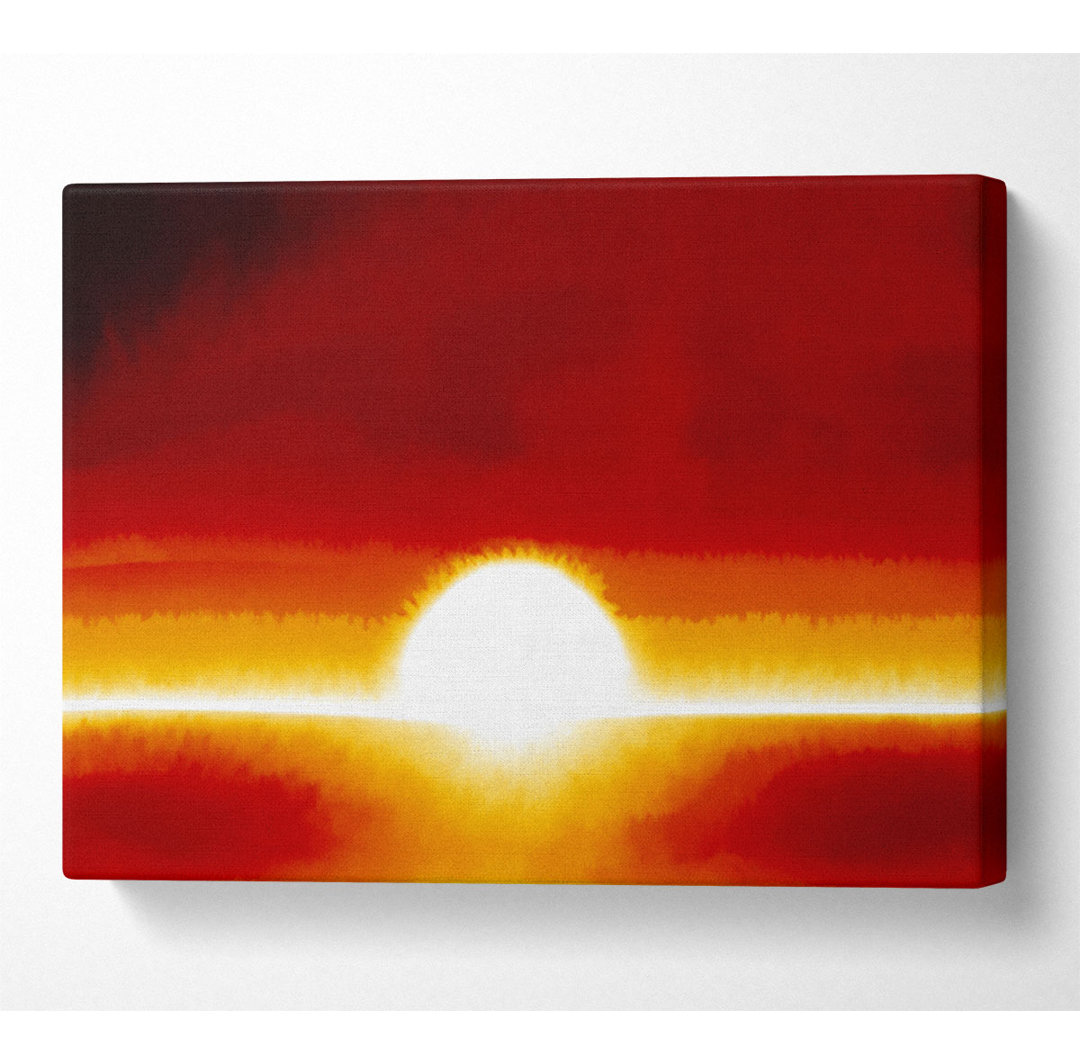 Surrealer Sonnenuntergang in Orange - Kunstdrucke auf Leinwand