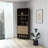 Bahamas Corner Bar with 10 Wine Cubbies, 2 Open Shelves, and Cup Rack, Dark Oak / Pine