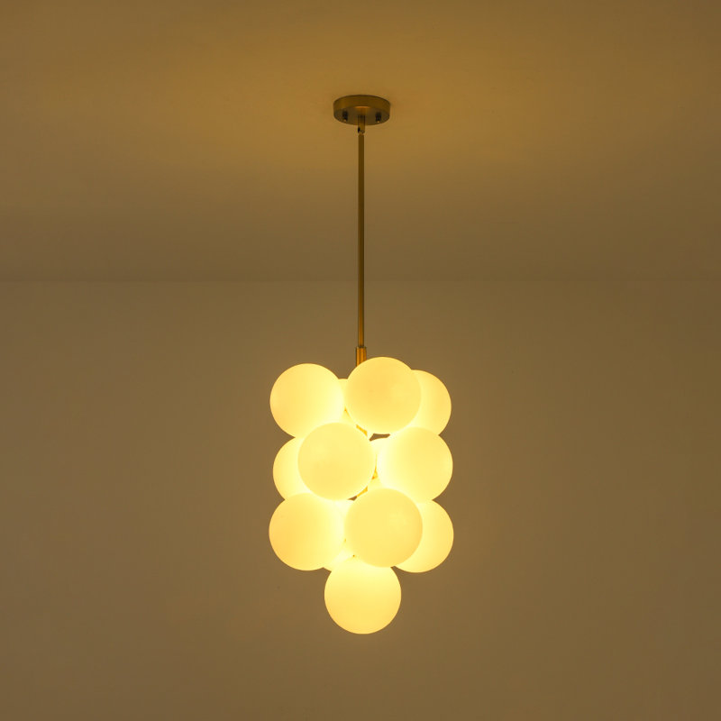 Lustre en grappe 13 lumières Art Deco