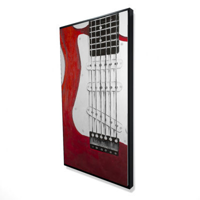 Reproduction de guitare électrique rouge sur toile