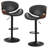 Bentwood Swivel Adjustable Height Bar Stools, Faux Leather Upholstered Barstool with Metal Frame (Set of 2, Gray)-237294383-260516751