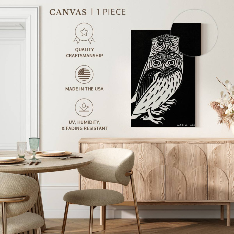 Brampt Two Owls 1921, 48" H x 32" W