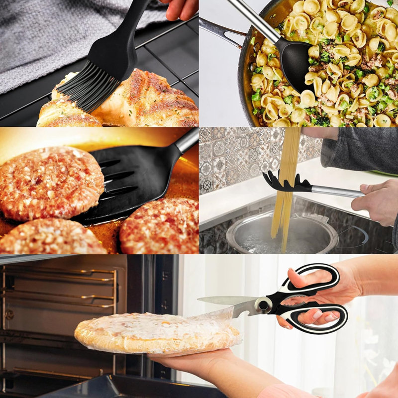 26 Pack Kitchen Cooking Utensils Set,Heat Resistant,Black