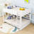Queen Over Queen Wooden Bunk Bed With Built-In Storage Shelves And Charging Station-1665993020