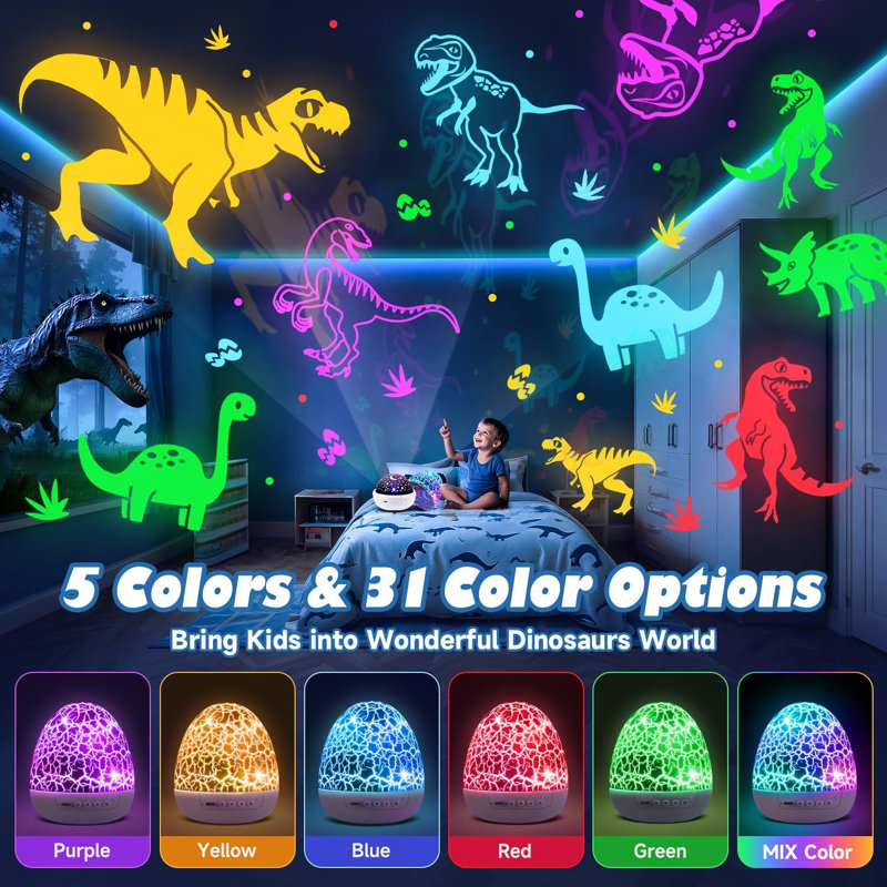 Dinosaur jouets pour enfants 3 à 5 cadeaux de Pâques pour enfants jouets veilleuse projecteur œufs de dinosaures