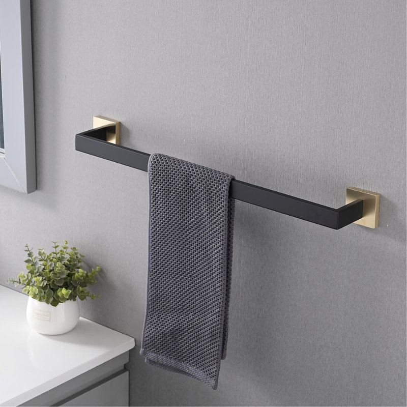 4 304 Bathroom Items - , Delicate Style, Modern Touch Kit 304, Rust-, , Functional Design, Matte Black/Brushed Gold