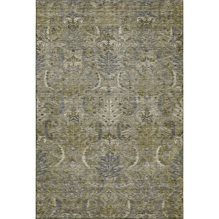 Premium Machine Washable Jamestown AMF1082 Damask Rug