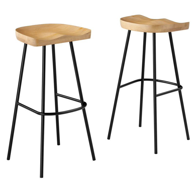 Tabouret en bois massif Modway Concord, Tabouret de bar (siège d'une hauteur de 31,5 po), Chêne