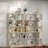 Space-saving Wood Bookcases, Extendable White Oak Mdf, Modern Home Storage
