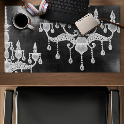 White chandeliers - 14.00"x24.25" Desk mat